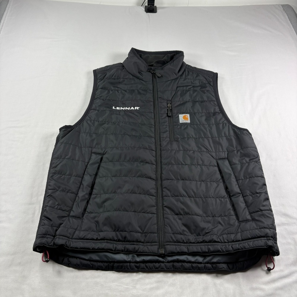 Carhartt Vest Mens Large Black Rain Defender Full Zip Puffer Water Resistant